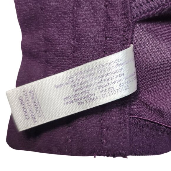 Cacique Floral Underwire Bra Purple 40DDD Adj Mesh Cooling French Full Coverage - Picture 10 of 10